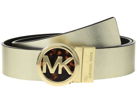 gold michael kors belt|michael kors leather belts women's.